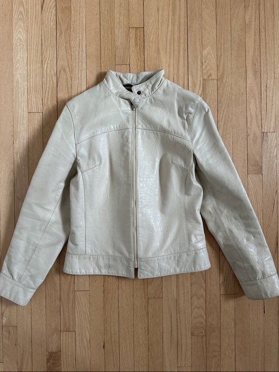 Bod & Christensen Jackets & Blazers - Vintage 90s Bod & Christensen cream leather moto jacket
